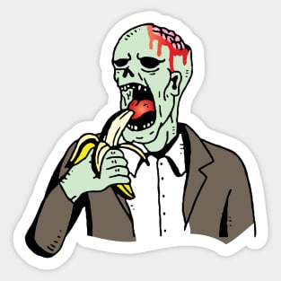 vegan zombie eating fruits and vegetables Sticker